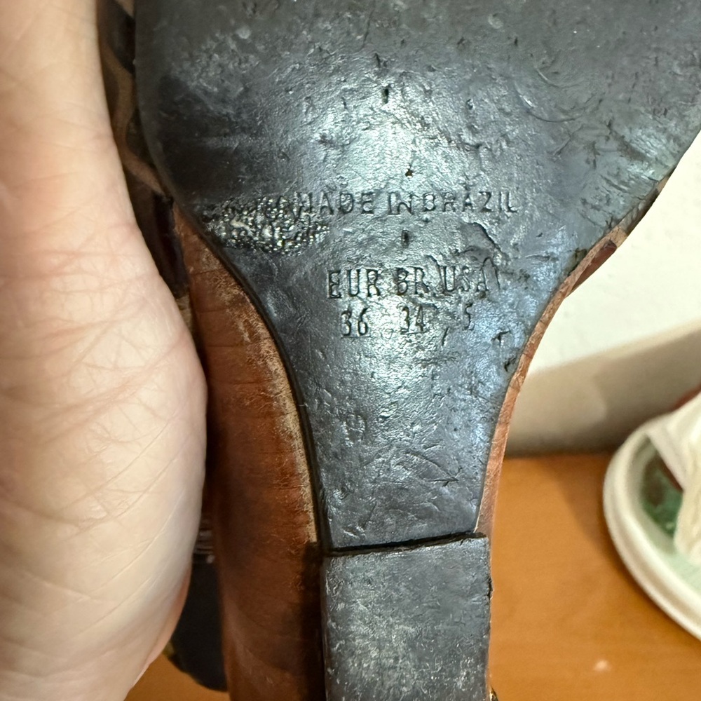 Softwalk Brown Patterned Peep-Toe Walk Brand, Siz… - image 8